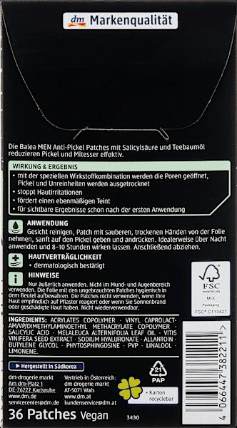Actual product image dm Balea MEN Clear-up anti-pimple patches