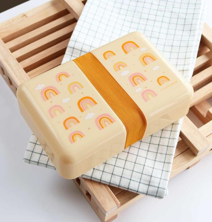Produktbild A Little Lovely Company ALLC Lunch Box Rainbows SBRAPI33 gelb