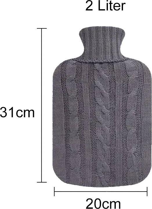 Image du produit ASMI Bouillotte, bouillotte avec housse en tricot, 2 litres (2 l)