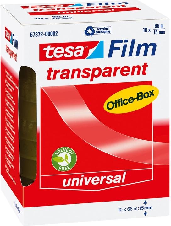 Produktbild tesa 10x tesafilm TRANSPARENT - mit starker Haftung - alterungsbeständig und reissfest (15 mm)