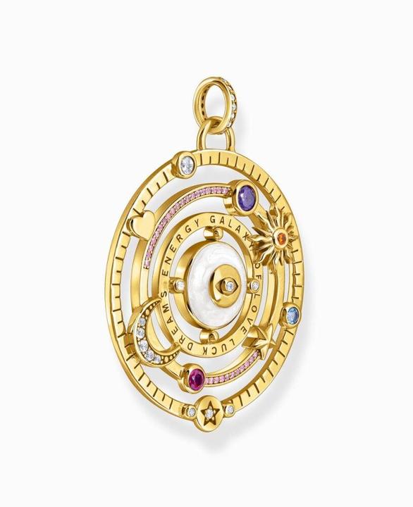 Immagine prodotto Thomas Sabo Ciondolo emisfero con pietre colorate a forma di occhio placcato oro (Argento 925, Smalto/argento, Smalto)