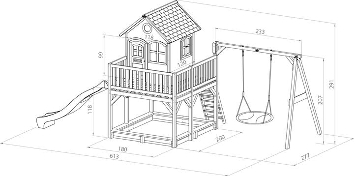 Immagine prodotto Axi Liam Playhouse con altalena Summer Nest Brown/White - Purple Slide