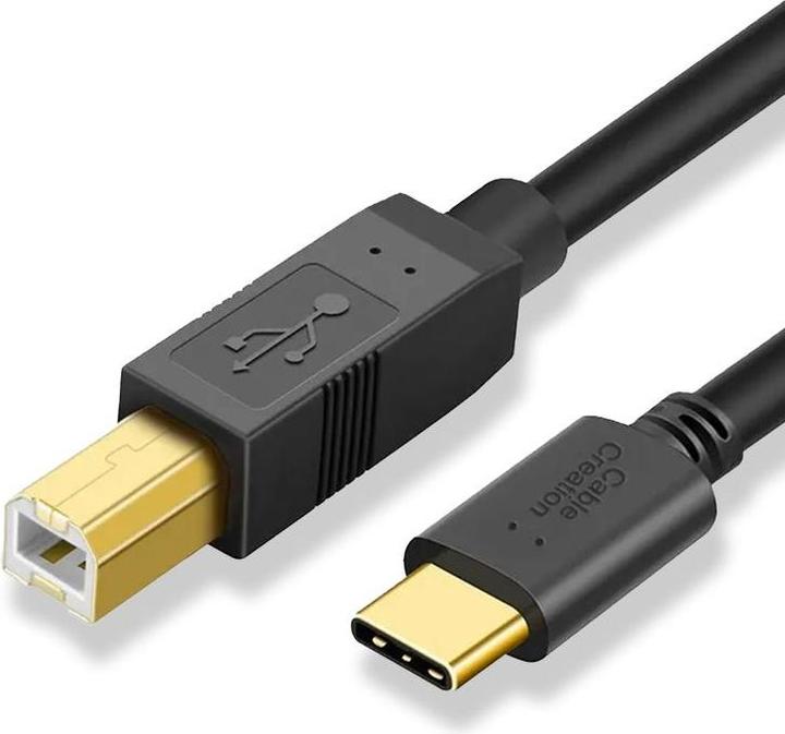 Produktbild Hermex USB-C zu USB-B Druckerkabel 1m Drucker-USB-C-Kabel USB-C Printer-Kabel (1 m)