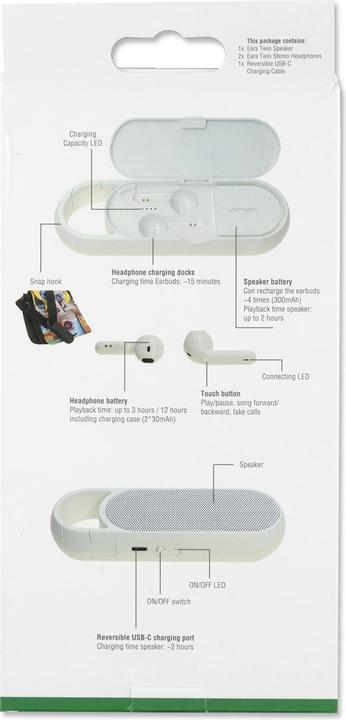 Image du produit 4smarts Ecouteurs intra-auriculaires Eara Twin Blanc (pas de réduction du bruit, 3 h, Sans fil)