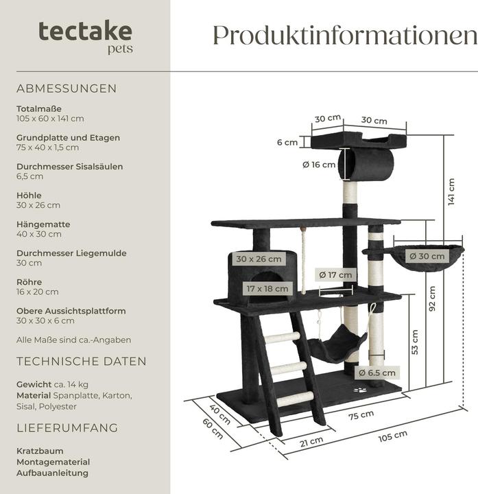 Actual product image tectake Marcel (141 cm, Black)