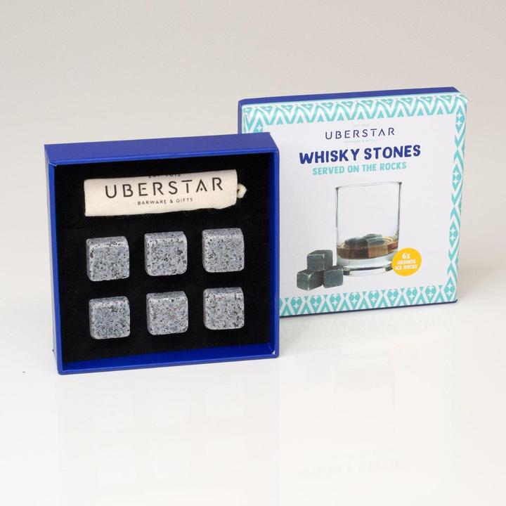 Image du produit Uberstar Jeu de 6 pierres à whisky avec sac (Pierres à whisky)