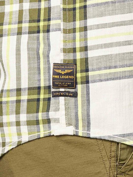 Produktbild Pme Legend Short Sleeve Shirt Slub Check Ruby Olivine (S)