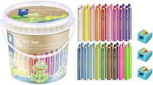 Produktbild Staedtler Noris junior 140 Kindermalstift, Kartonetui mit 36 Farben + 3 ST Spitzer (36 Stück, 36 x)