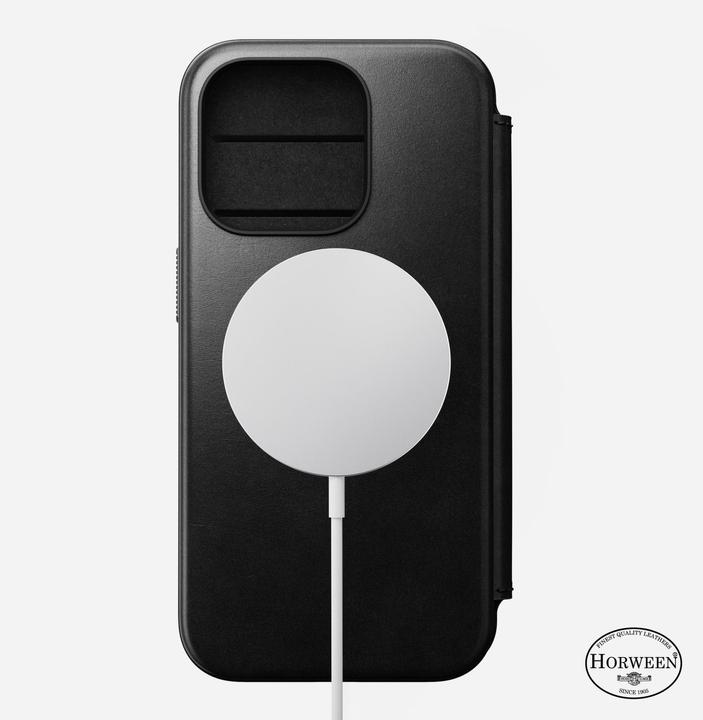 Immagine prodotto Nomad Folio moderno in pelle Horween per iPhone 15 Pro nero (Apple iPhone 15 Pro)