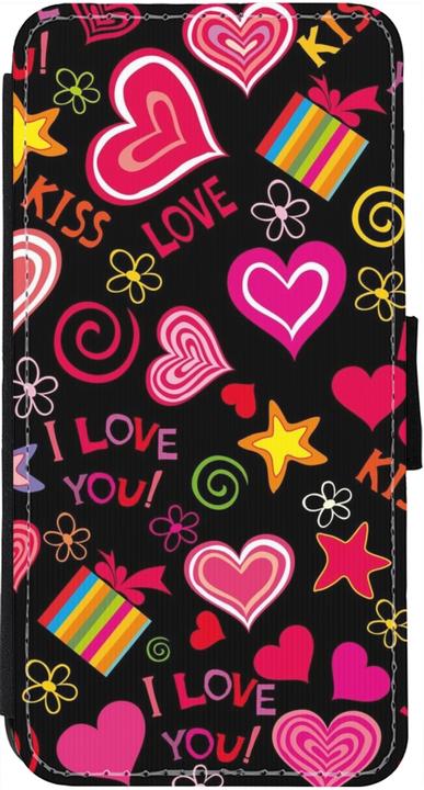 Actual product image PhoneLook Coque Wallet noir Valentine 2023 love symbols (Apple iPhone 12 Pro Max)