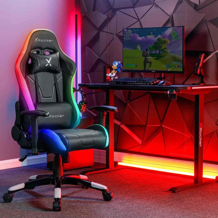 Actual product image X Rocker Chaise de jeu eSports compacte RVB Agility JR Noire/Grise