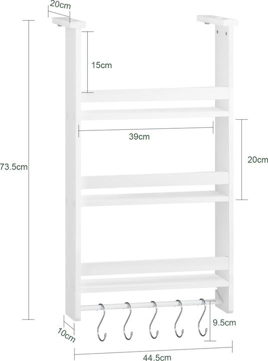 Produktbild SoBuy Küchenregal Weiss