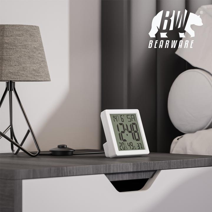 Produktbild Bearware Wecker digital für zuhause & unterwegs, Licht, Temperatur Luftfeuchtigkeit, Datum, Schlummerfunktion