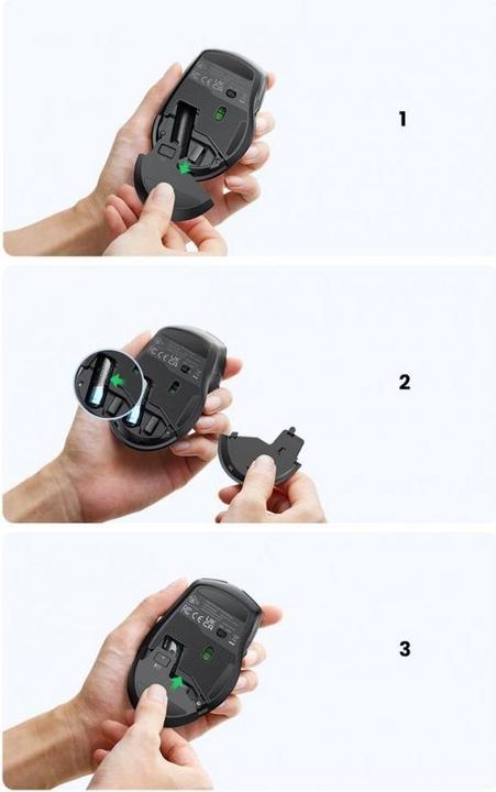 Actual product image Ugreen Wireless mouse 2.4 GHz&BT (black) (Wireless)