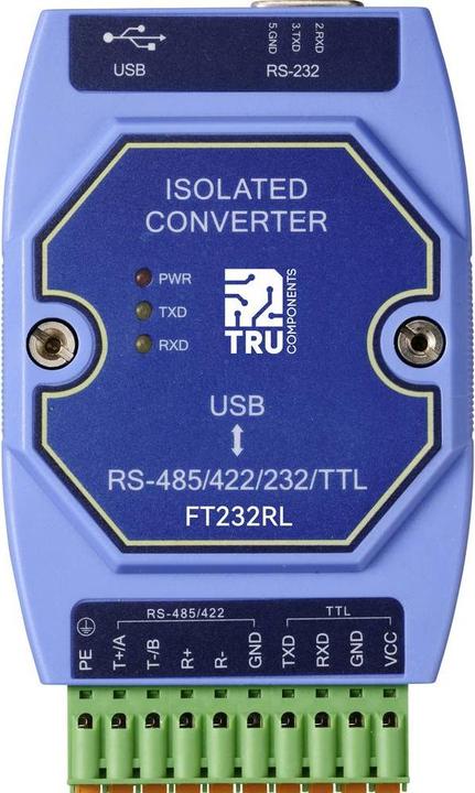 Produktbild Tru Components TC-12626056 TC-E810-U15 Seriell Umsetzer USB, RS-422, RS-485, D-S