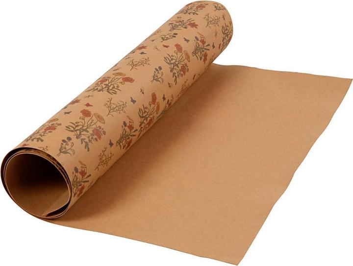 Immagine prodotto Creativ Company Carta in ecopelle marrone con stampa floreale, 1m (350 g/m², 1 x)