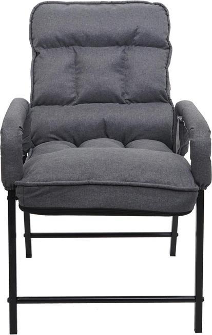 Produktbild Mendler Esszimmerstuhl HWC-K40, 160kg belastbar Rückenlehne verstellbar Metall - Stoff/Textil dunkelgrau