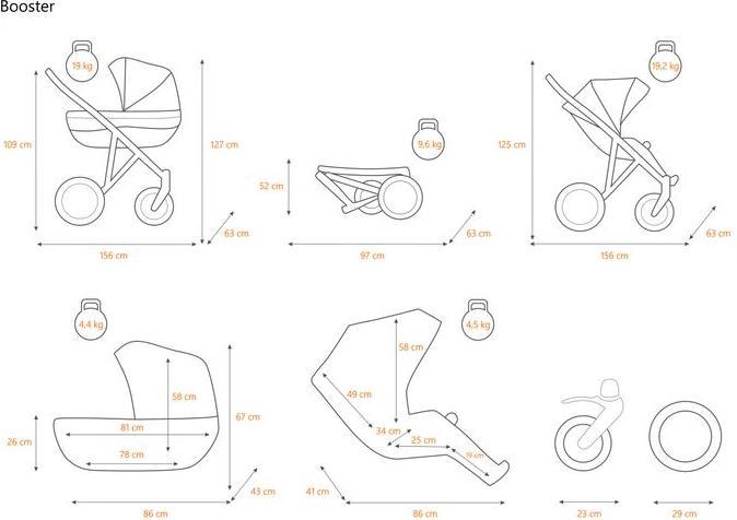 Actual product image Kunert Twin pushchair Booster 02 cream 2in1
