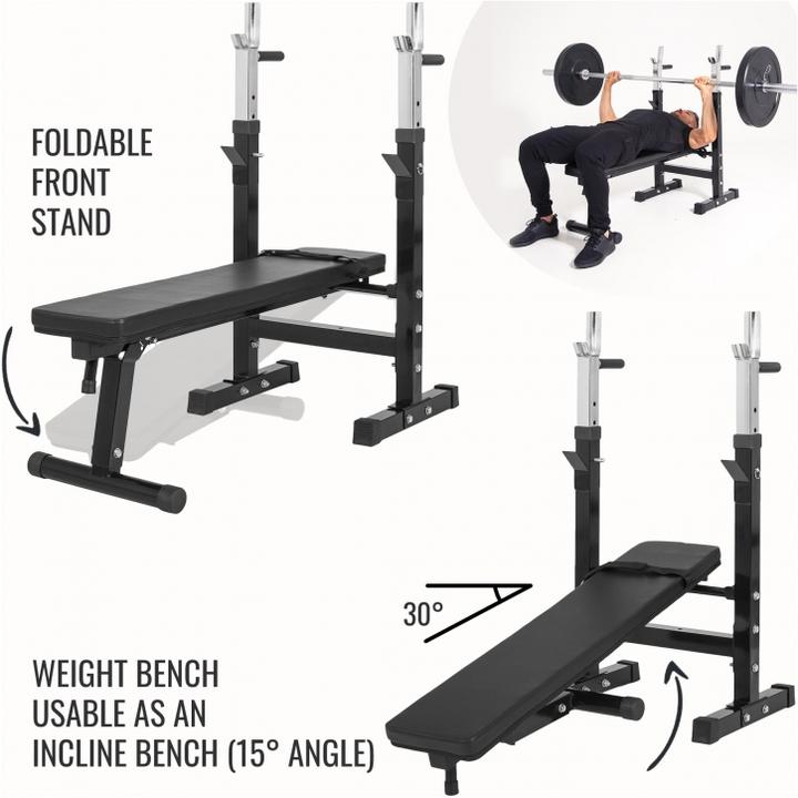 Actual product image Gorilla Sports Weight bench with shelf