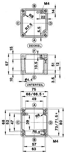 Produktbild Bernstein Kasse CA-140 aluminium 75x80x57 (Gehäuse)
