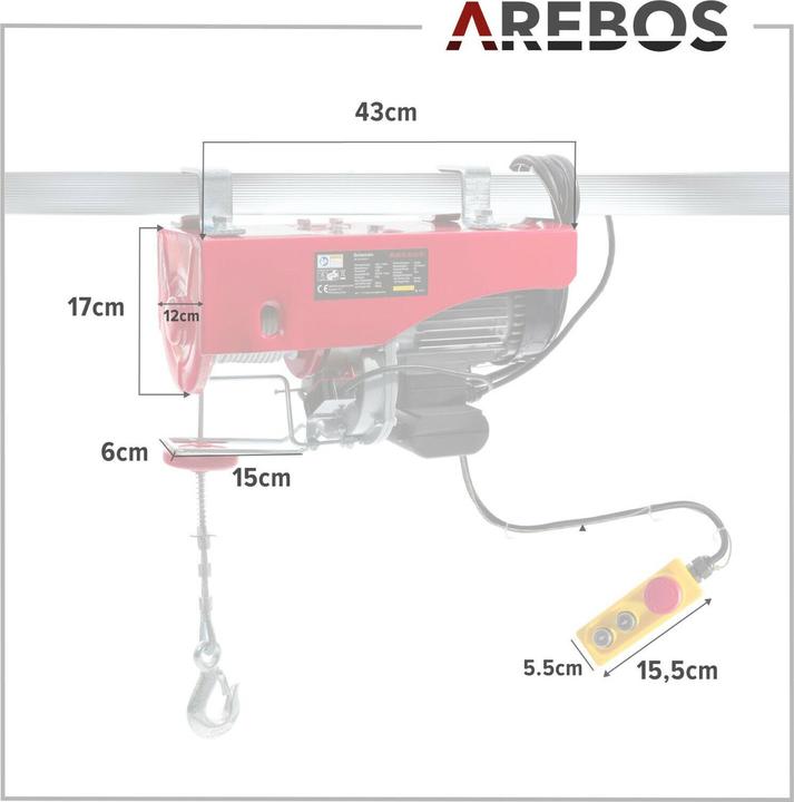 Produktbild Arebos Elektrische Seilwinde