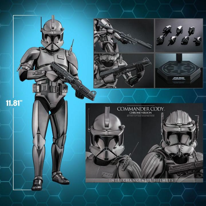 Actual product image Hot Toys Star Wars Movie Masterpiece action figure 1/6 Commander Cody (Chrome Version) Exclusive 30