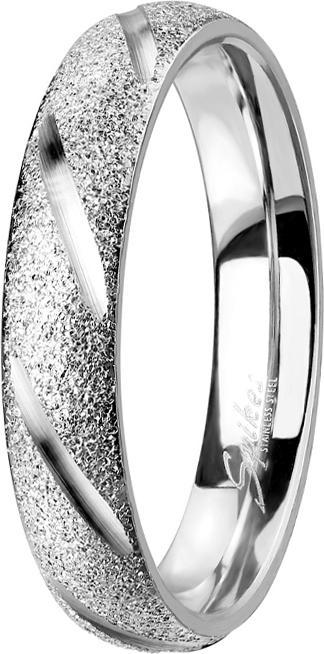 Star Piercing Ring silber gesprenkelt mit Diagonalen schnitte (Chirurgenstahl 316L, ohne Messing)