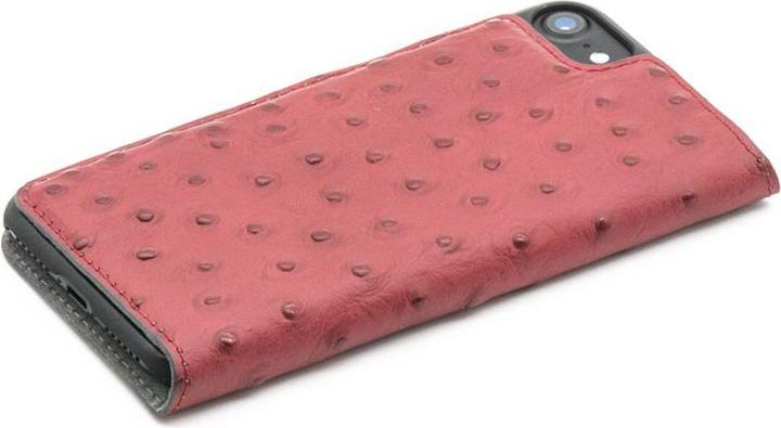 Productafbeelding Tellur Boekhoesje Struisvogel Echt Leer voor iPhone 7 rood (Apple iPhone 7)