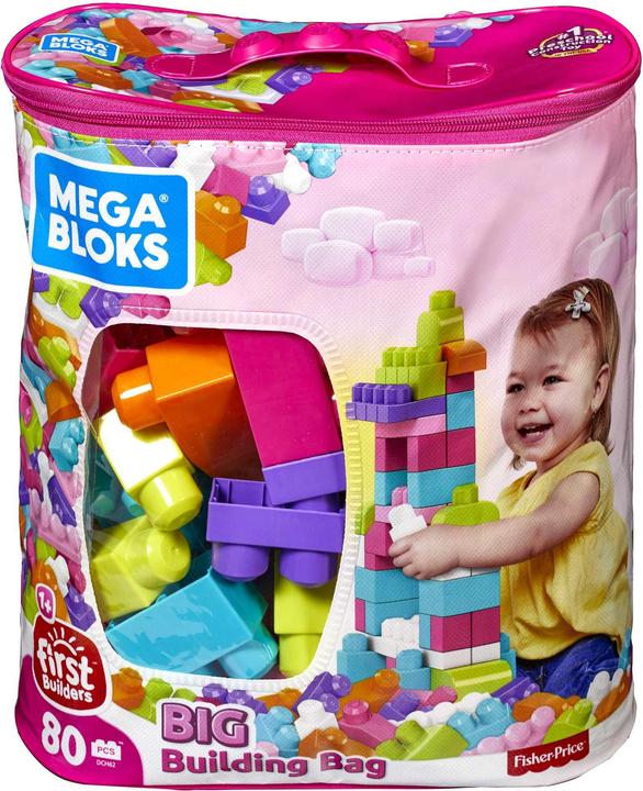 Mega Bloks Sacca Eco 80 Blocchi First Builders Rosa