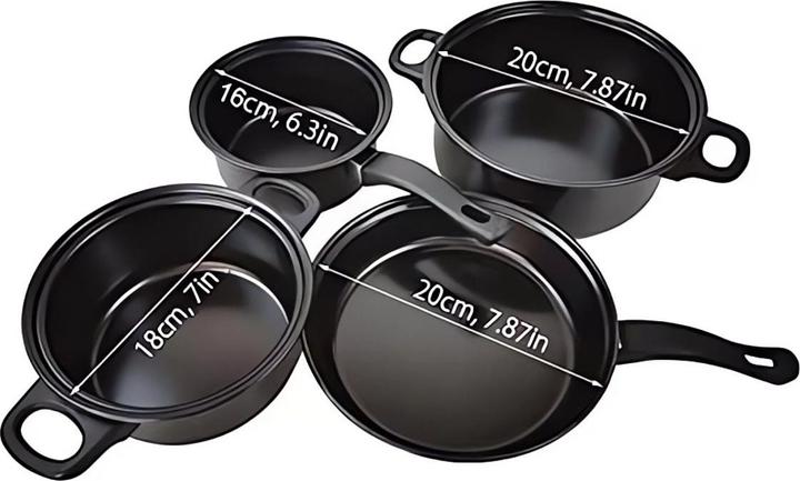 Produktbild König Design Topfset Kochtopf Pfanne 16 18 20 cm | 13-tlg. Kochset Metall Antihaft 3 Deckel (Kochtopf)