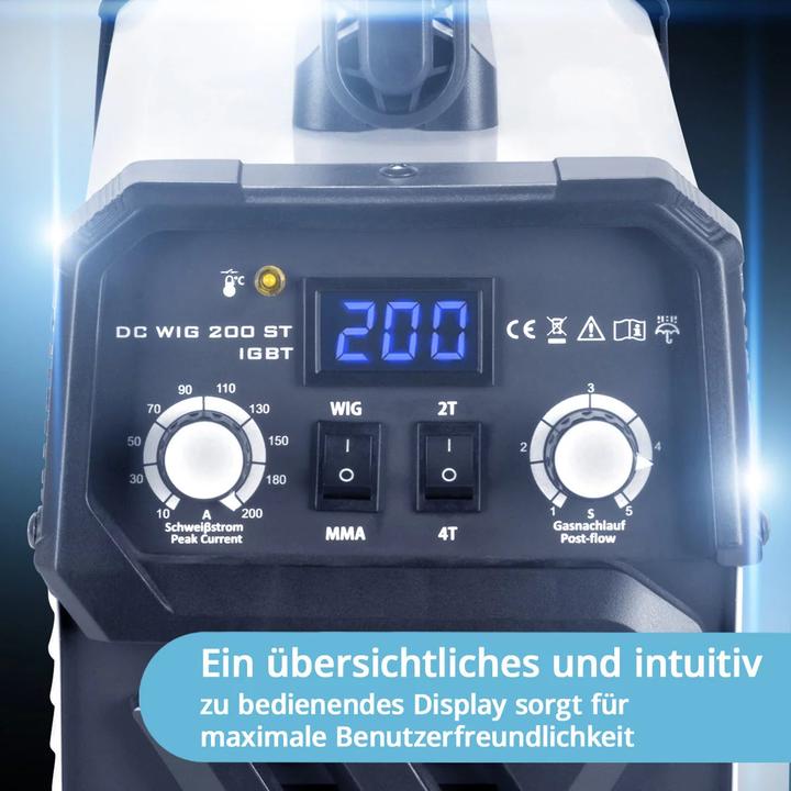 Actual product image Stahlwerk DC TIG 200 ST IGBT welding machine with 200 amps and MMA electric hand