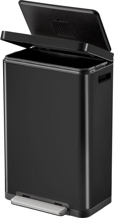Actual product image EKO Treteimer X-Cube Tretmülleimer rechteckig 30 L schwarz mit extra breitem Pedal, gedämpftem Deck (30 l)