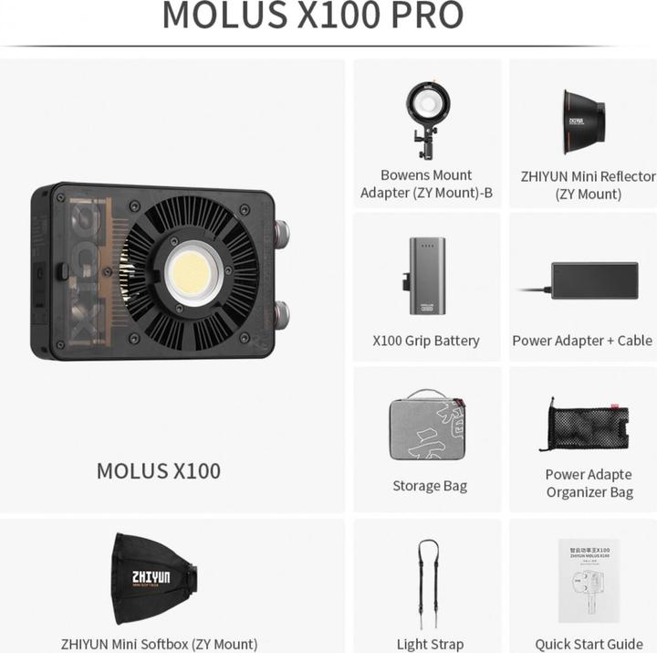 Image du produit Zhiyun Molus X100 Pro (Lumière vidéo)