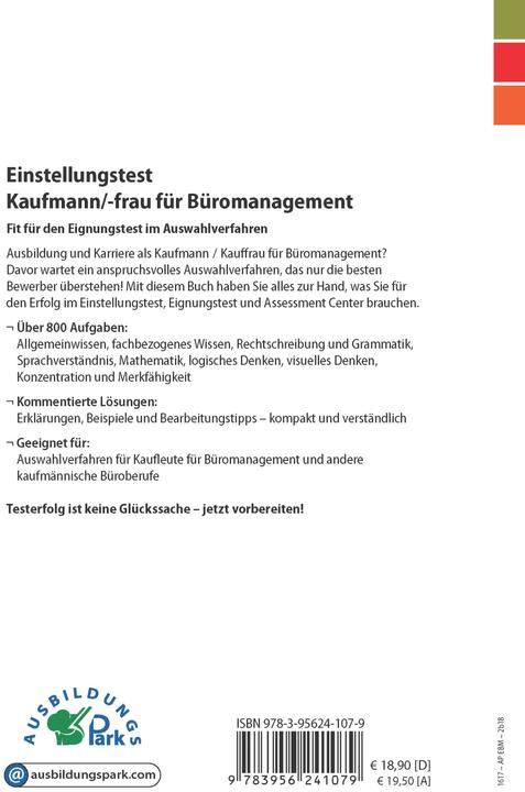 Produktbild Einstellungstest Kaufmann / Kauffrau für Büromanagement (Deutsch, Kurt Guth, Marcus Mery, 2022)