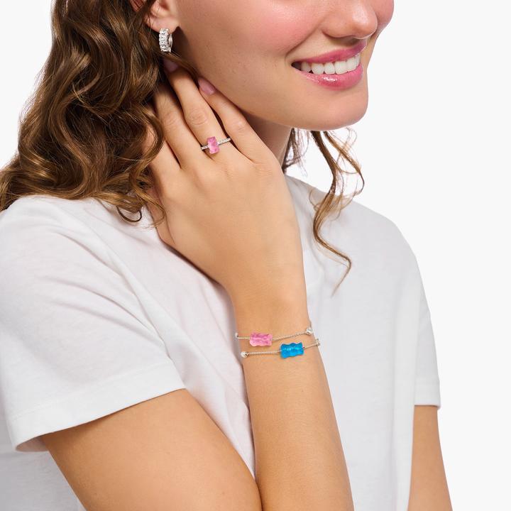 Produktbild Thomas Sabo Armband mit pinkem Goldbären (19 cm, 925 Sterlingsilber)