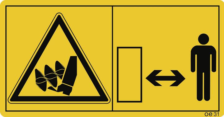 Actual product image Moravia Machine label with 2 pictograms Foil, 116x60 mm
