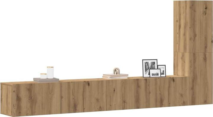 Produktbild VidaXL 3-tlg. TV-Schrank-Set Wandmontage Artisan-Eiche Holzwerkstoff