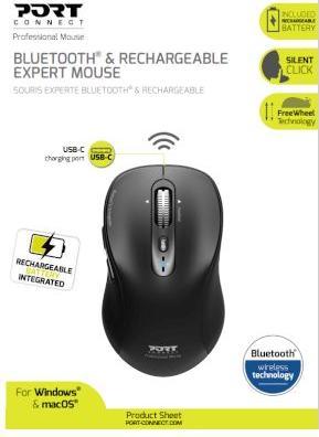 Produktbild Port Designs Mouse Rechargeable Bluetooth Pro - Bulk (Kabellos)
