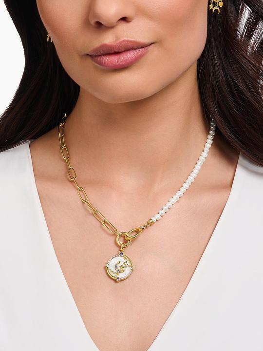 Immagine prodotto Thomas Sabo Ciondolo con mezza luna e pietre colorate placcato oro (Argento 925, Smalto)