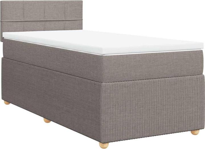 Produktbild VidaXL Boxspringbett Polsterbett Bett Einzelbett Matratze Taupe 80x200cm Stoff (80 x 200 cm, 80 x 200 cm)