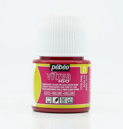 Actual product image Pebeo Vitrea 160 Glossy Vivid Pink (Fire Pink, 45 ml)