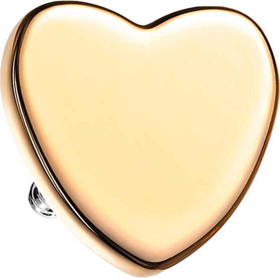Star Piercing Dermal Anchor Herz rosegold (ohne Messing, Chirurgenstahl 316L)