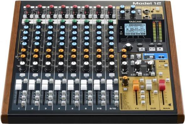 Actual product image Tascam Model 12 mixing console with headphones (Studio- and Livemixer)