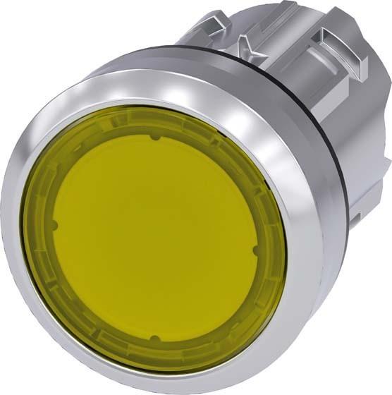 Produktbild Siemens SIRIUS ACT Leuchtdrucktaster Frontelement Metall, hochglanz, gelb