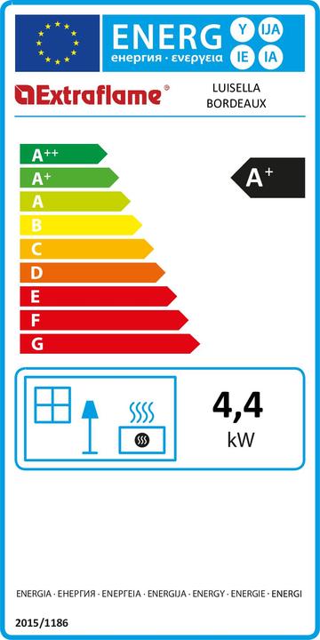 Energie-Label Nordica Extraflame La Nordica Luisella Kaminofen Freie Aufstellung Pellets Schwarz