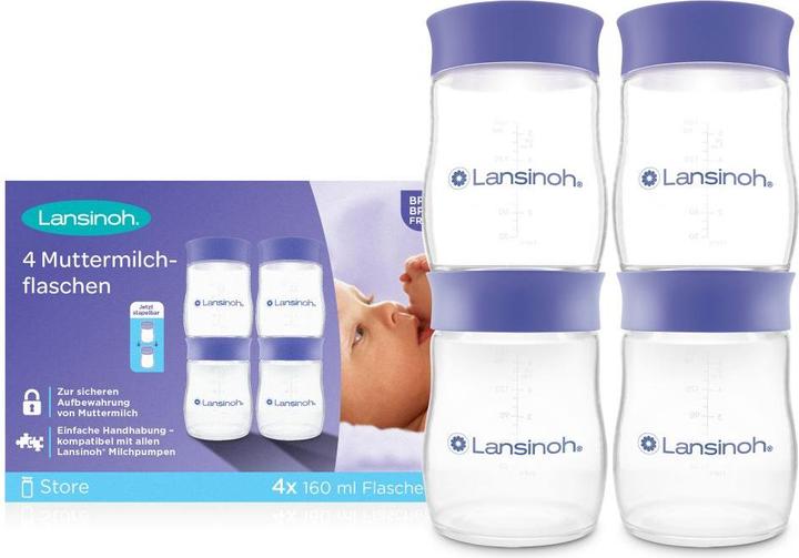 Produktbild Lansinoh Stillzubehör Muttermilchflaschen 4er Pack je 160ml