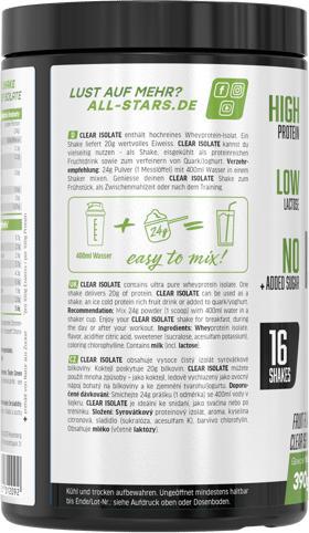 Actual product image All Stars Clear Isolate Whey Protein (390g tin) (Green Apple, 1 pcs., 400 g)