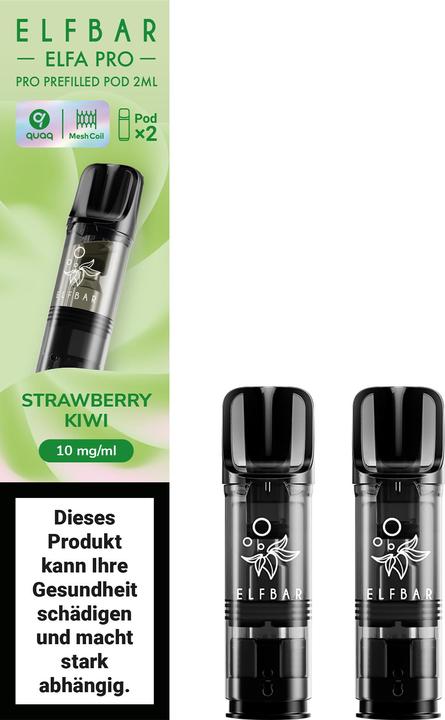Elfbar ELFA Pro - 2ml Pods 10mg, Strawberry Kiwi (Erdbeere, Kiwi)