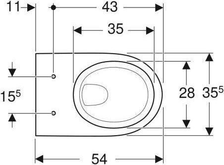 Produktbild Geberit Wand-WC Renova Nr. 1 Renova Tiefspler ohne Splrand wei 203050000