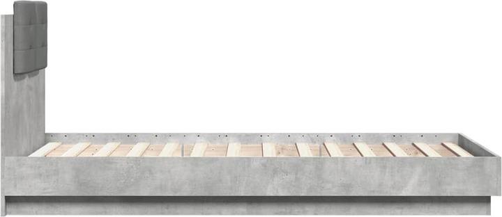 Produktbild VidaXL Bettgestell mit Kopfteil Betongrau (90 x 190 cm)